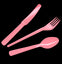 Cubiertos Plasticos Rosados x 12