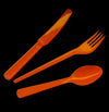 Cubiertos Plasticos Naranjas x 12