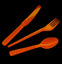 Cubiertos Plasticos Naranjas x 12