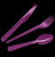Cubiertos Plasticos Lila x 12