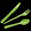 Cubiertos Plasticos Verde Limón x 12