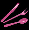 Cubiertos Plasticos Fucsia x 12