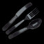 Cubiertos Plasticos Negros x 12