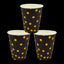 Vasos Cartón Metalizado Puntos 8 Onzas Negro Puntos Dorado