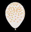 Globos Látex Biodegradables Cristal 360° Puntos Transparente Tinta Dorada y Plata