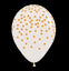 Globos Látex Biodegradables Cristal 360° Puntos Transparente Tinta Dorada y Plata