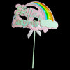Adorno Torta Feliz Cumpleaños Arcoiris - Rosa - Azul