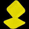 Plato Cartón Cuadrado Neón 6" 8" Amarillo x12