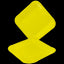 Plato Cartón Cuadrado Neón 6" 8" Amarillo x12