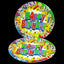 Plato Cartón Redondo Happy Birthday 9" x12