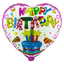 Globos Metalizados 18"Corazón Happy Birthday
