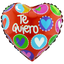 Globos Metalizados Foil (Mylar) 10" Corazón Te Quiero x1