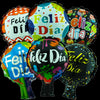 Globo Metalizado Feliz Día Redondo 6" Paquete x 12