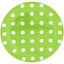 Plato Cartón Redondo Puntos Verde Limón 7" 9" x12