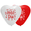 Globos Látex Biodegradables Corrientes Corazón Feliz Día Blanco y Rojo