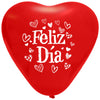 Globos Látex Biodegradables Corrientes Corazón Feliz Día Blanco y Rojo