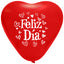 Globos Látex Biodegradables Corrientes Corazón Feliz Día Blanco y Rojo