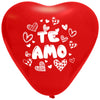 Globos Látex Biodegradables Corrientes Corazon Te Amo Rojo y Blanco