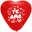 Globos Látex Biodegradables Corrientes Corazon Te Amo Rojo y Blanco