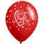 Globos Látex Biodegradables Corrientes 360° Corazones Rogo y Blanco