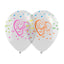 Globos Látex Biodegradables Cristal 360° Corazones Tinta Neón