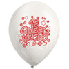 Globos Látex Biodegradables Te Quiero Mucho Blanco y Rojo