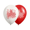 Globos Látex Biodegradables Te Quiero Mucho Blanco y Rojo