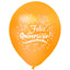Globos Látex Biodegradables Satinados Feliz Aniversario Blanco y Dorado