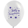 Globos Látex Biodegradables Cristal Transparente Feliz Cumpleaños Tinta Neón