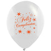 Globos Látex Biodegradables Cristal Transparente Feliz Cumpleaños Tinta Neón