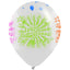 Globos Látex Biodegradables Cristal 360° Feliz Cumpleaños Tinta Neón