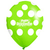 Globos Látex Biodegradables Corrientes 360° Feliz Cumpleaños Puntos Surtidos