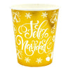 Vasos Cartón Metalizado Feliz Navidad 8 Onzas