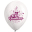 Globos Látex Biodegradables Mi Bautizo Rosado y Blanco