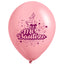 Globos Látex Biodegradables Mi Bautizo Rosado y Blanco