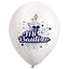 Globos Látex Biodegradables Mi Bautizo Azul y Blanco