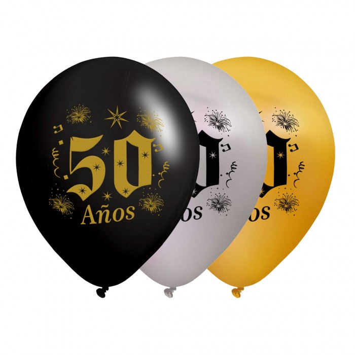 Globos 60 Años Negro/Dorado (8)✔️ por sólo 2,43 €. Envío en 24h