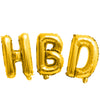 Globos Metalizados Letras HBD Plata-Dorado-Oro Rosa-Negro