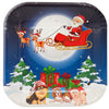 Plato Cartón Cuadrado 6" Navidad  x12