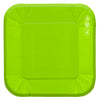 Plato Cartón Cuadrado 6" 8" Verde Limón x12