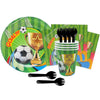 Kit (Cubiertos-Platos-Servilletas-Vasos) Fútbol Verde