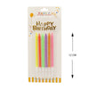 Velas  Neón Happy Birthday Larga  por 6 Unidades
