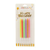 Velas  Neón Happy Birthday Larga  por 6 Unidades