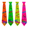 Corbata Cartón Neón Hora Loca Estampada Paquete x12