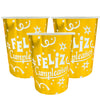 Vaso Cartón Biodegaradable Metalizado Feliz Cumpleaños 8 Onzas x12