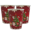 Vaso Cartón 8 Onzas Biodegradables Feliz Navidad x 12