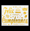 Stickers para Globos Feliz Cumpleaños Dorado