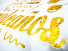 Stickers para Globos Feliz Cumpleaños Dorado