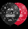 Globos Látex Biodegradables Corrientes 360° Casino Rojo y Negro