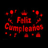 Stickers Para Globos Feliz Cumpleaños Fondo Negro